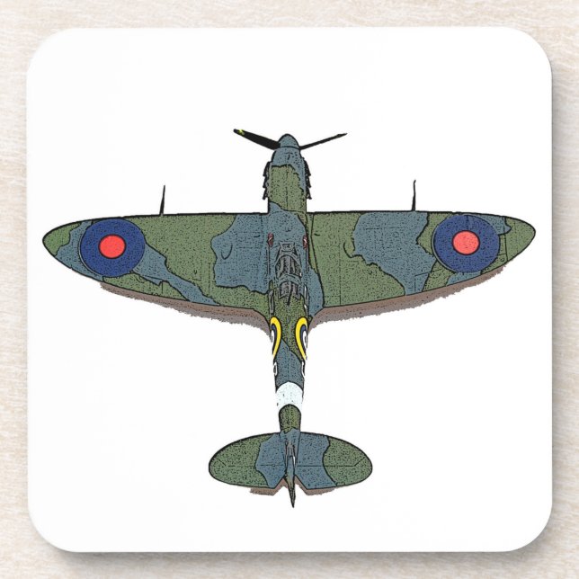 Flug 5 Kunststoff-Untersetzer mit Kork Getränkeuntersetzer (Vorderseite)