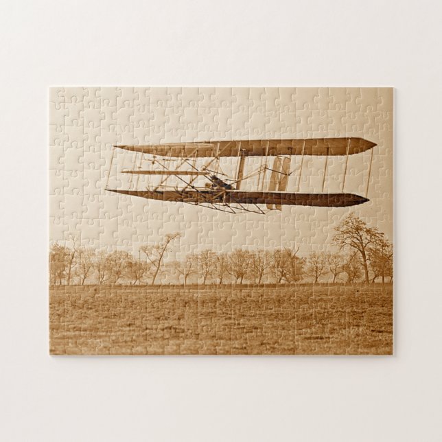Flug 85 Orville Wright Bi-Flugzeug C 1904 Sepia Puzzle (Horizontal)