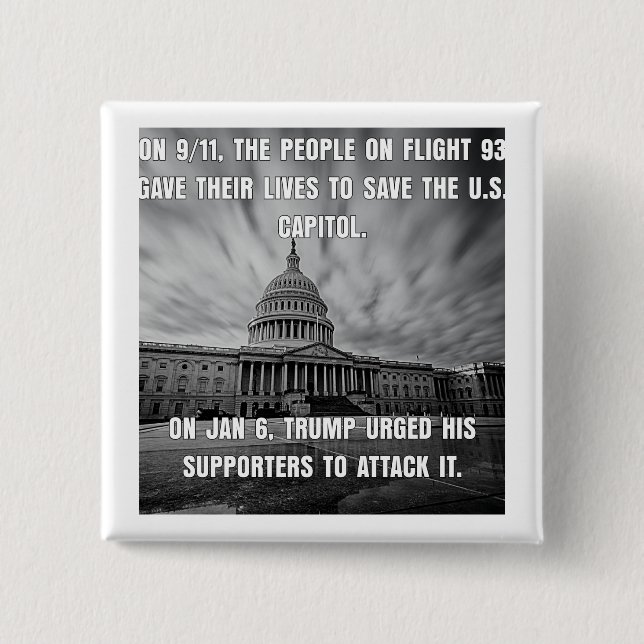 Flug 93 Rettete die Hauptstadt. Trump griff es an, Button (Vorderseite)