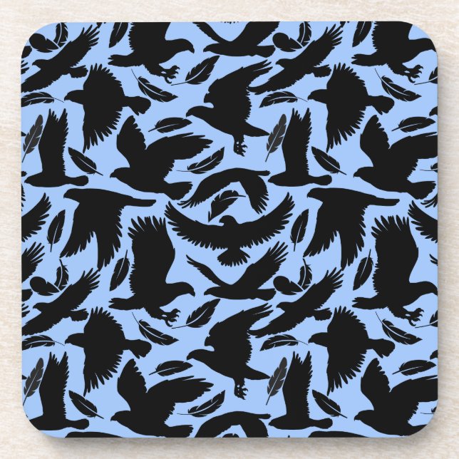 Flug der Adler schwarz.w L Blue BG Getränkeuntersetzer (Vorderseite)