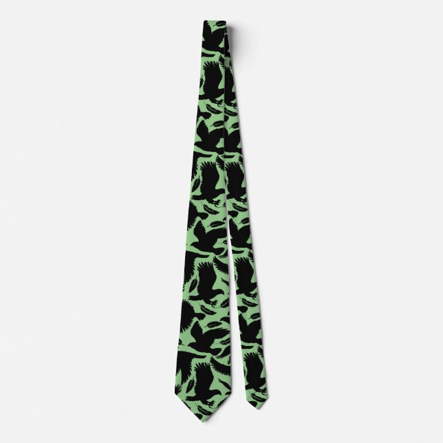 Flug der Adler schwarz.w L Green BG Krawatte (Vorderseite)
