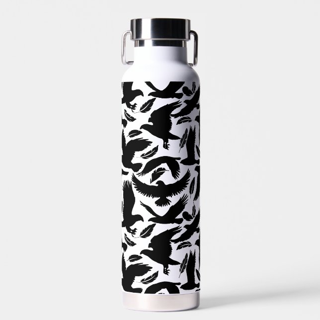 Flug der Adler schwarz.w No BG Trinkflasche (Vorne)