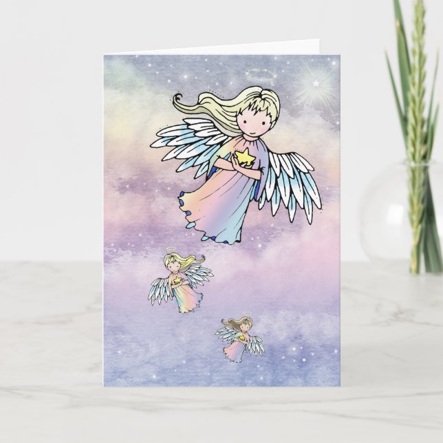 Flug der Angels Card von Molly Harrison Feiertagskarte (Vorderseite)