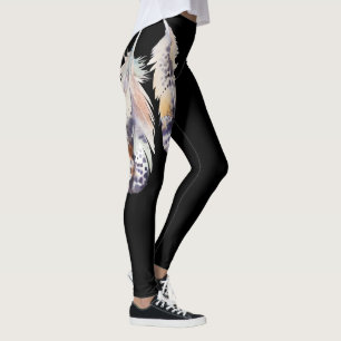 *~* Flug der Freiheits-Federn auf Schwarzem Leggings