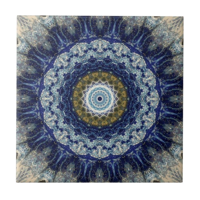 Flug der Schwalben-Mandala Fliese (Vorderseite)