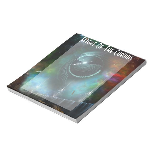 Flug des Corbius Fraktal Art Notepad Notizblock (Rotiert)