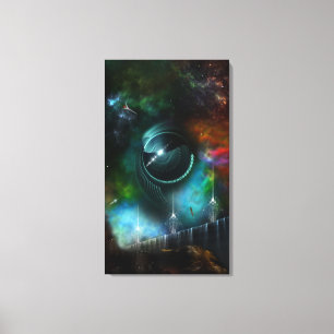 Flug des Corbius-Fraktals mit überfüllten Leinwand