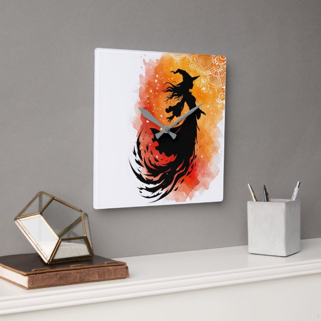 Flug des einfarbigen Schattentextes Quadratische Wanduhr (Büro)