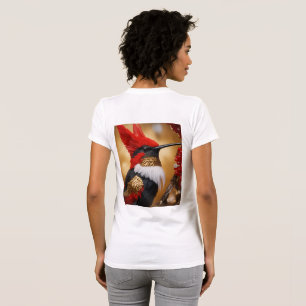 " Flug des Roten, Weißen und Schwarzen Hummingvoge T-Shirt