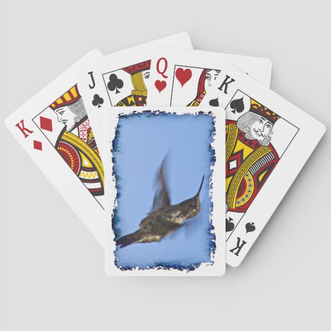 Flug des weißen Brutflügels von Hummingbird Spielkarten (Rückseite)