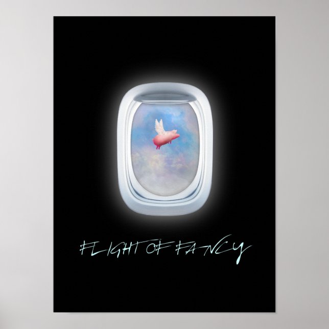 Flug eines extravaganten Fluges an einem Flugzeugf Poster (Vorne)