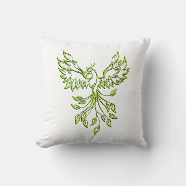 Flug eines Phoenix Green Kissen (Vorderseite)