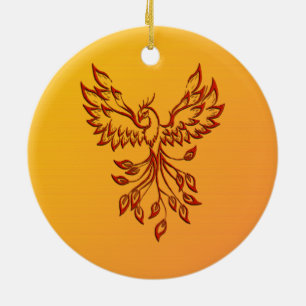 Flug eines Phönix Keramikornament