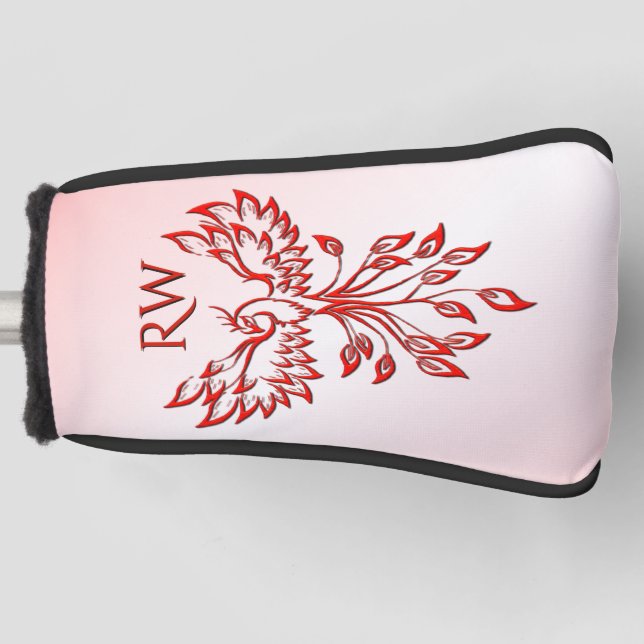 Flug eines Phönix-Rotes Monogramm Golf Headcover (Vorderseite)