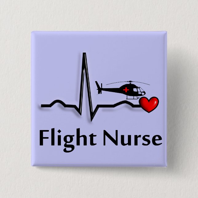 Flug-Krankenschwester QRS u. Hubschrauber-Entwurf Button (Vorderseite)