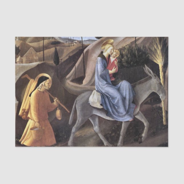 Flug nach Ägypten durch Fra Angelico Seidenpapier (Vorderseite)