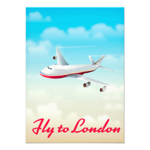 Flug nach London Plane Poster