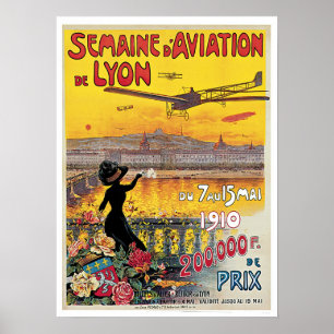 Flug nach Lyon Frankreich Poster