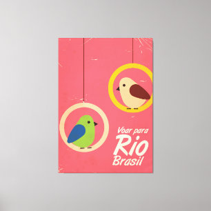 Flug nach Rio, Brasilien Reiseposter. Leinwanddruck