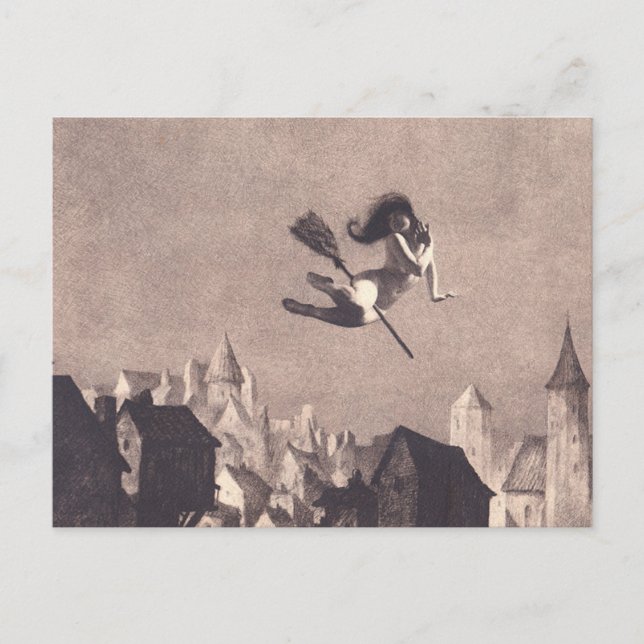 Flug nach Sabbat William Mortensen Postkarte (Vorderseite)