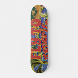 Flug nach Teneriffa Vintage-Reiseposter Skateboard