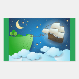 Flug Schiff bei der Anlandung Rechteckiger Aufkleber