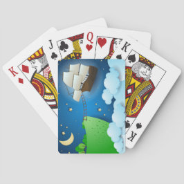 Flug Schiff bei der Anlandung Spielkarten