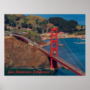 Flug über die Golden Gate Bridge in San Francisco Poster