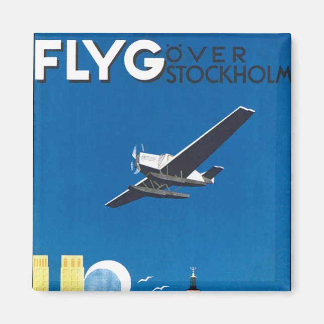 Flug über Stockholm Magnet (Vorne)
