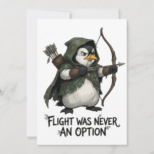 Flug war nie eine Option Pinguin Bogenschütze Lust Dankeskarte