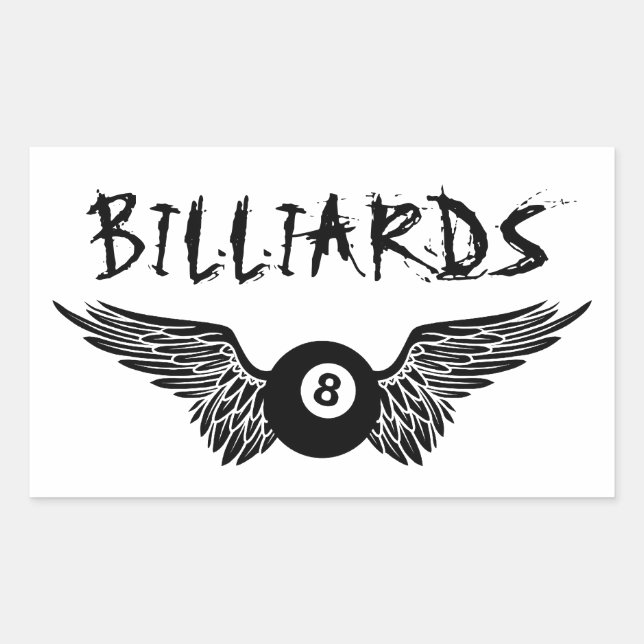 Flugachtball-Billard Rechteckiger Aufkleber (Vorderseite)
