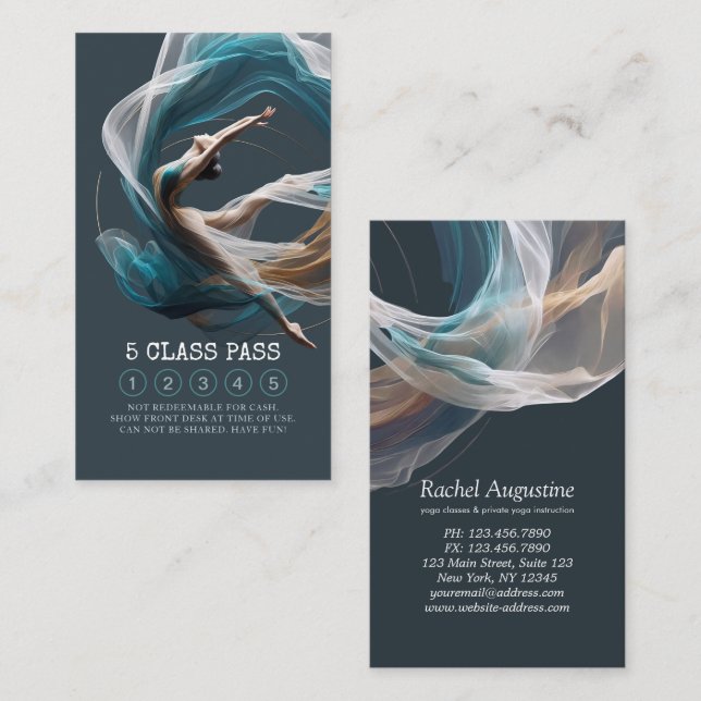 Flugbegleiter Air Yoga Instructor 5 Class Pass Treuekarte (Vorne/Hinten)