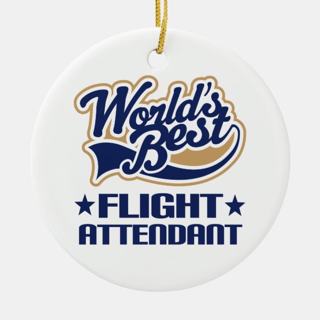 Flugbegleiter-Geschenk-Verzierung Keramikornament (Vorne)