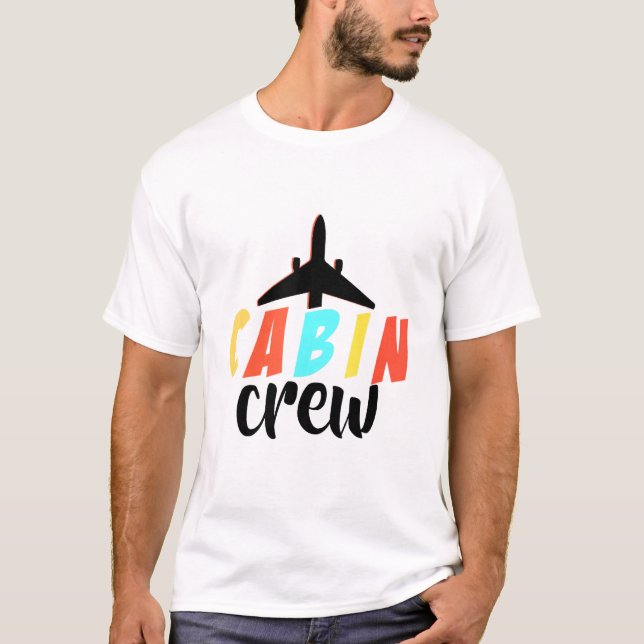 Flugbegleiter in der Crew T-Shirt (Vorderseite)