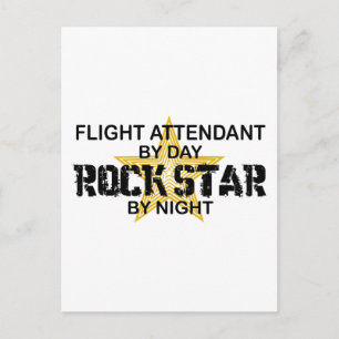 Flugbegleiter Rock Star Postkarte