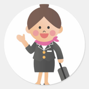 Flugbegleiter Runder Aufkleber