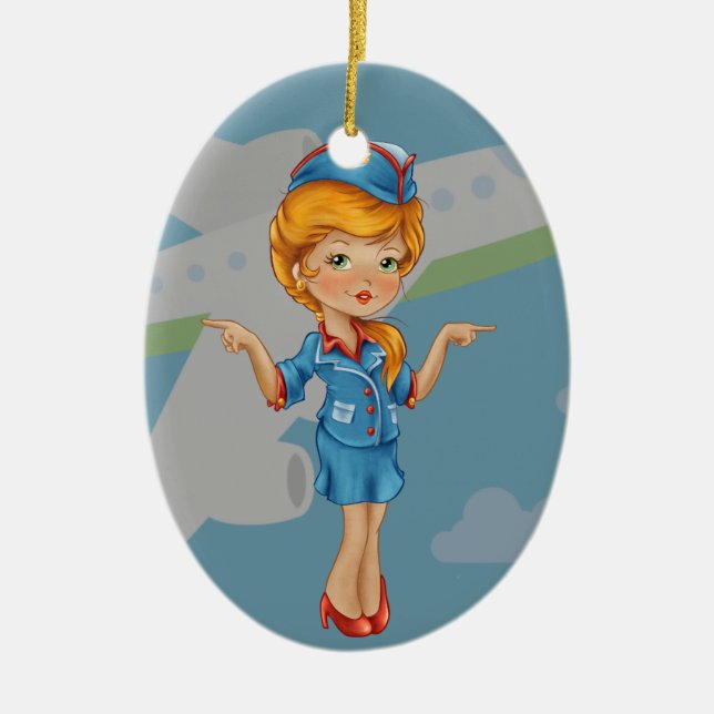 Flugbegleiter — SRF Keramik Ornament (Vorne)