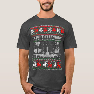 Flugbegleiter Weihnachtsgeschenk hässliches Weihna T-Shirt