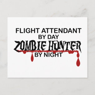 Flugbegleiter Zombie Hunter Postkarte