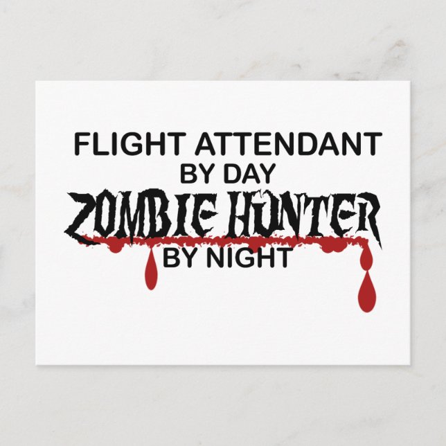 Flugbegleiter Zombie Hunter Postkarte (Vorderseite)