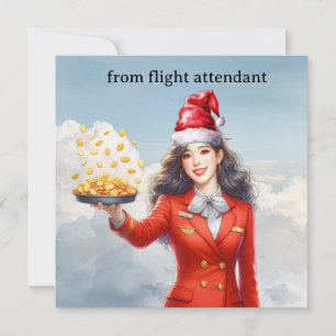 Flugbegleiterin Flugbegleitung Begrüßung Weihnacht Feiertagskarte