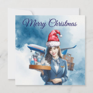 Flugbegleitung Luftstewardessin Frohe Weihnachten
