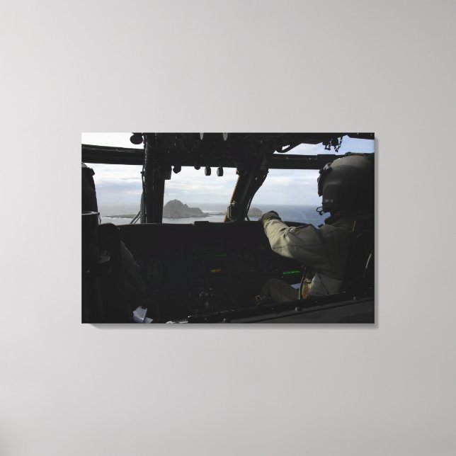 Flugbesatzungen nähern sich Farallon Island Leinwanddruck (Vorderseite)