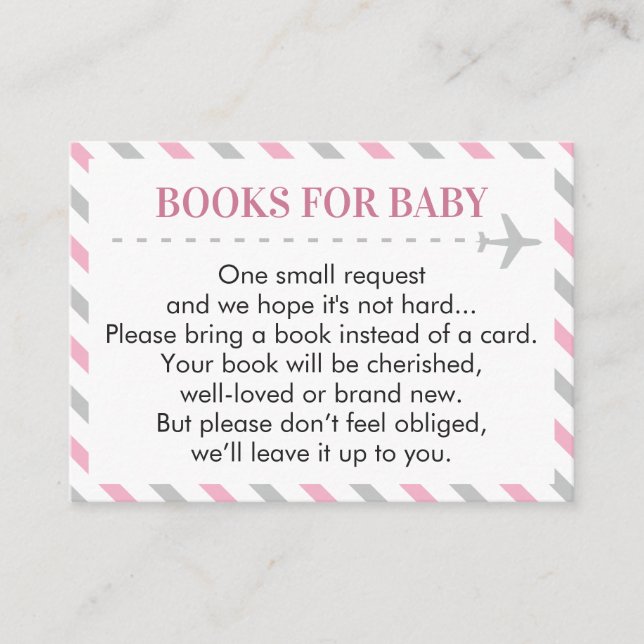 Flugbuchungen für Baby Book Request Card Begleitkarte (Vorderseite)