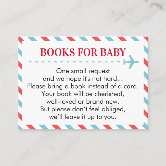 Flugbuchungen für Baby Book Request Card Begleitkarte (Vorderseite)