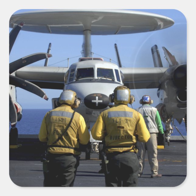 Flugdeck-Direktoren Quadratischer Aufkleber (Vorderseite)
