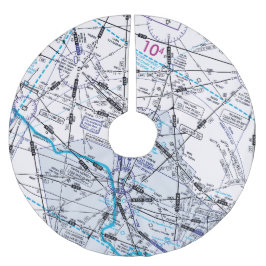 Flugdiagramm für niedrige Flughöhe Polyester Weihnachtsbaumdecke