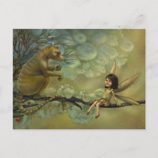 Flüge oder Schwänze Fantasy Illustration Postkarte