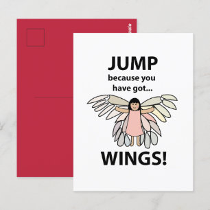 Flüge springen, weil du Got hast Postkarte