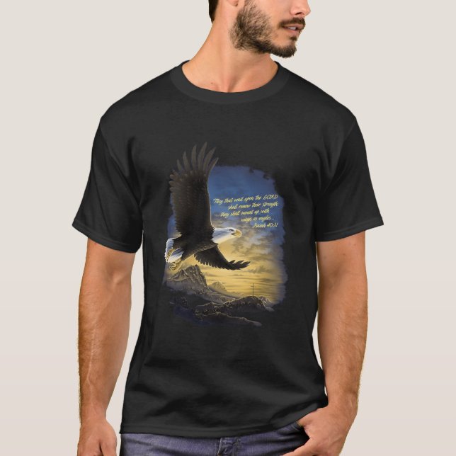 Flüge wie Adler Isaiah 4031 Christlich T-Shirt (Vorderseite)